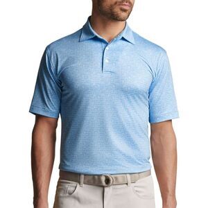 Peter Millar Men's Lil Friday Performance Jersey Golf Polo Cottage Blue Medium